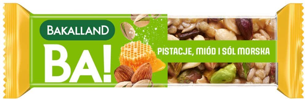 Baton Bakalland Ba! Nuts Pistacja, pistacje/miód/sól morska, 30g