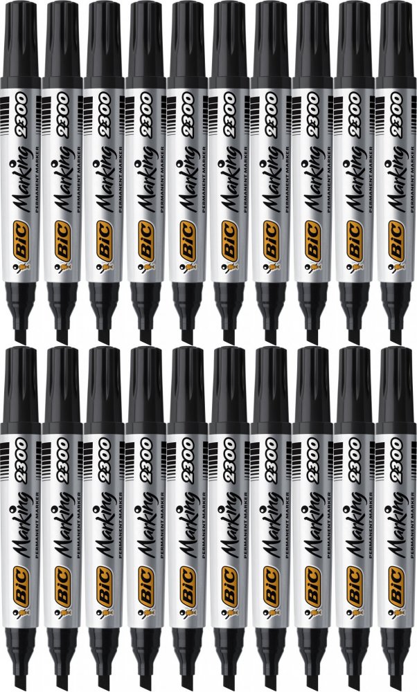 20x Marker permanentny Bic Marking 2300 ECOlutions, ścięta, 5.5mm, czarny