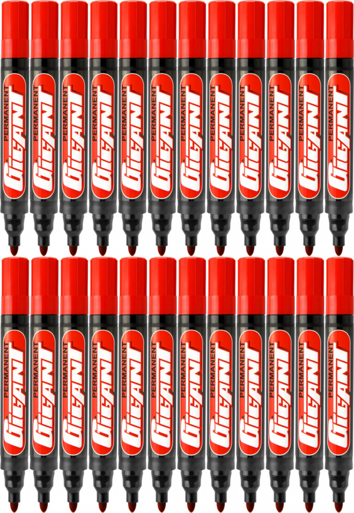 24x Marker permanentny Kamet, Gigant, okrągła, 5.2mm czerwony