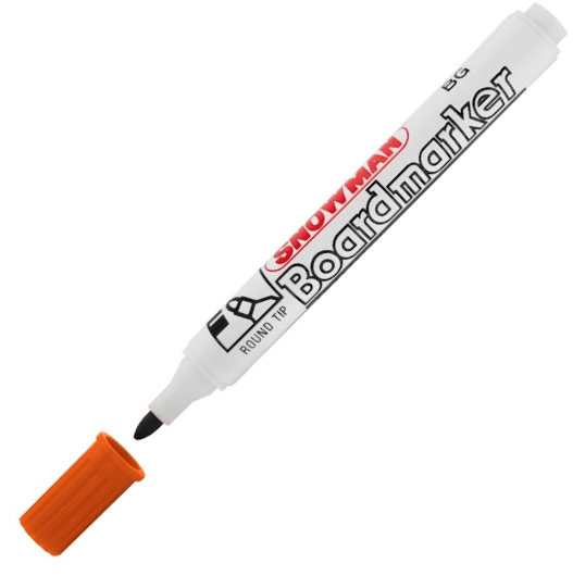 Marker suchościeralny Snowman Boardmarker, okrągła, 1.5-3mm, pomarańczowy