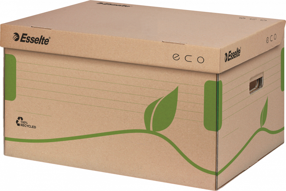 Pudło archiwizacyjne zbiorcze Esselte Eco, 439mm, do 5 pudeł 80mm, otwierane od góry, brązowy