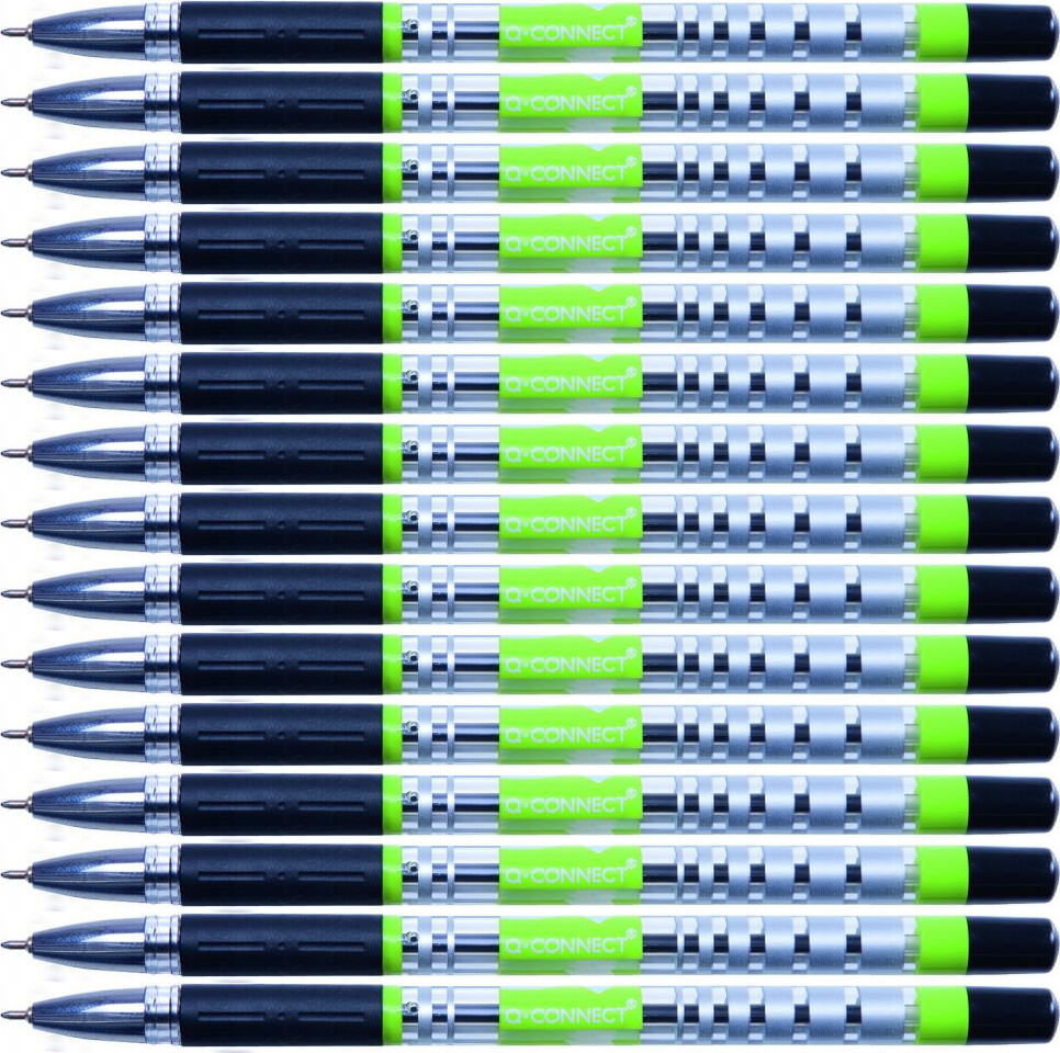 12x Długopis żelowo-fluidowy Q-Connect, 0.5mm, czarny