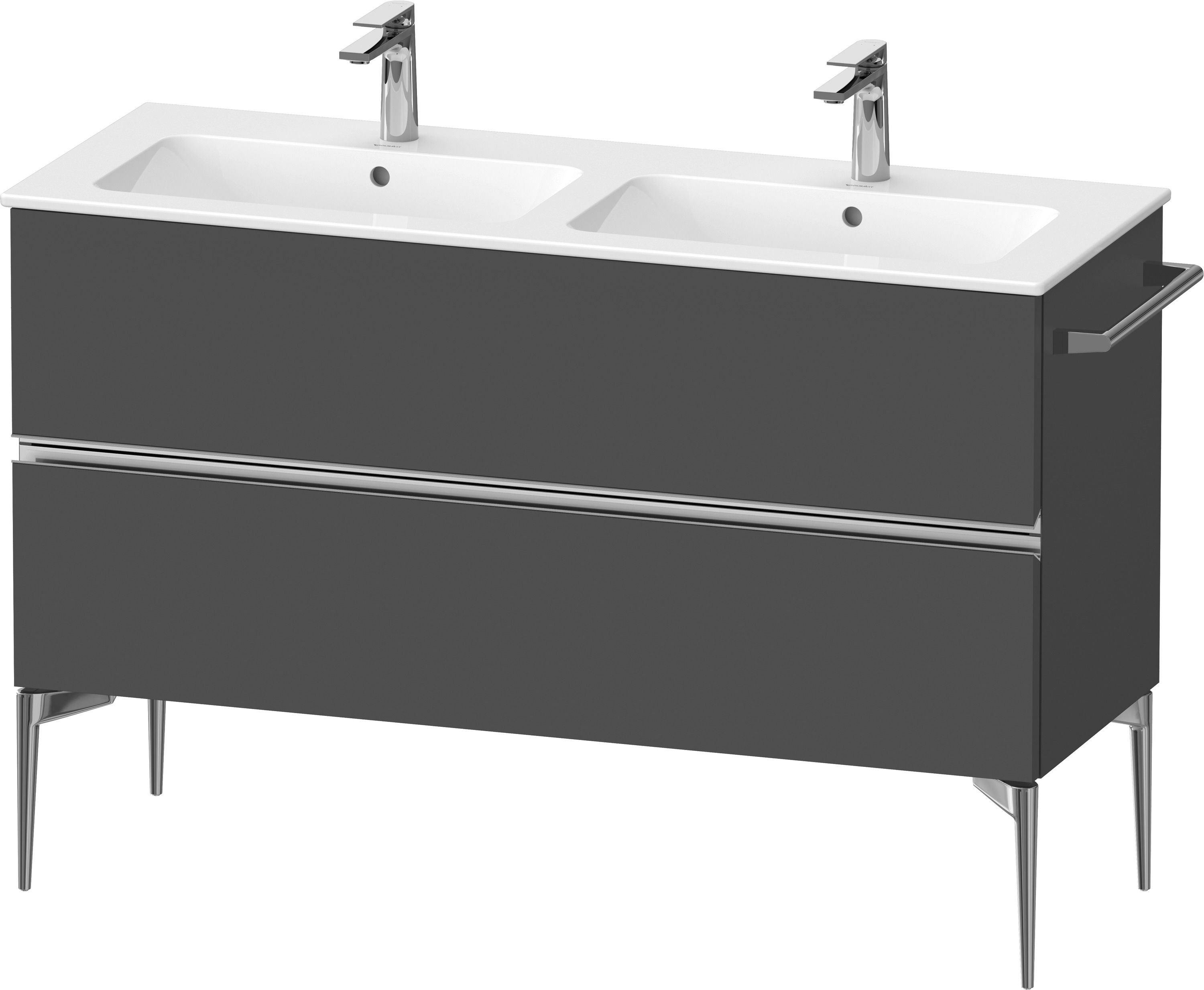 Duravit Sivida szafka 128x47,7x59,1 cm podumywalkowa wisząca grafitowa-chrom SV4647010490000