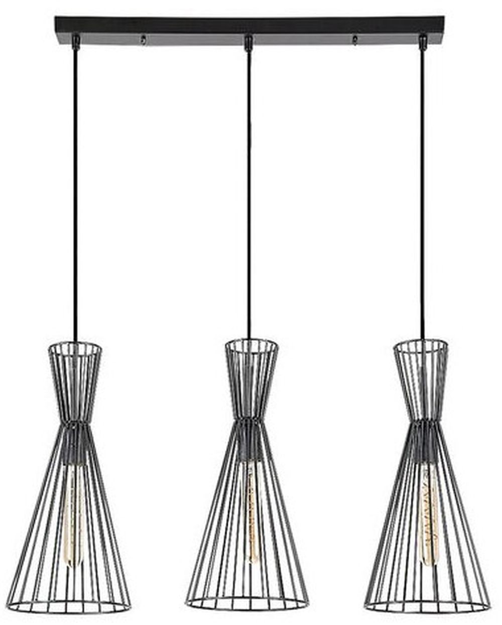 Rabalux Leandros lampa wisząca 3x40W czarny mat 72006
