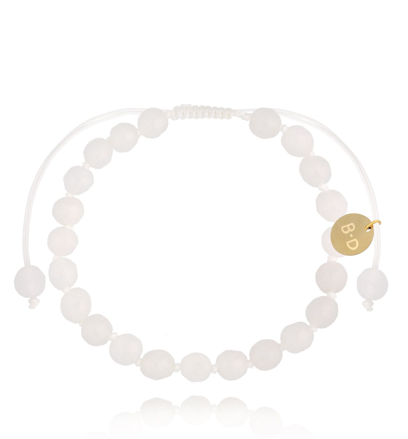 Bransoletka z białymi jadeitami Jade BSH0150 - By Dziubeka