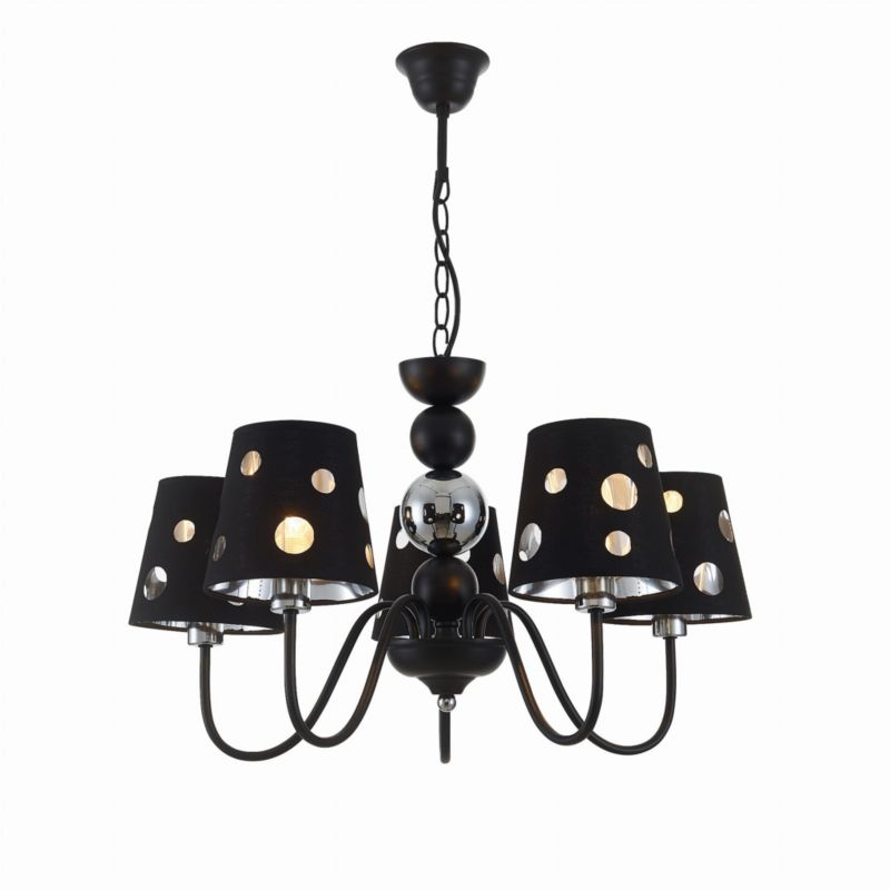 Żyrandol Candellux Batley czarno-srebrny wym: 100 x 58 x 58 cm 5xE14 x 60W 1 szt.