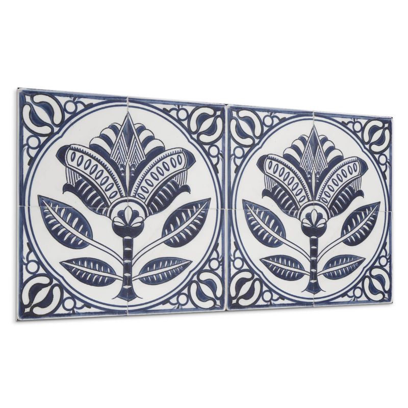 Kafelki samoprzylepne Wallfluent 60x30 cm Ceramiczny wzór florystyczny 6 szt.