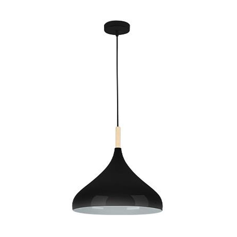 Oprawa wisząca na sufit MasterLED Miko E27 lampa 100 cm IP20 czarna + drewno 1 szt.