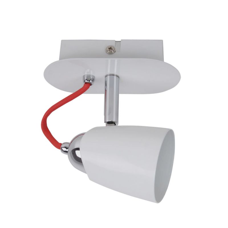 Kinkiet ścienny Italux Kayla biało-czerwony styl nowoczesny 1 x GU10 x 50W IP20 wym: 12 x 6,5 cm - 1 szt.