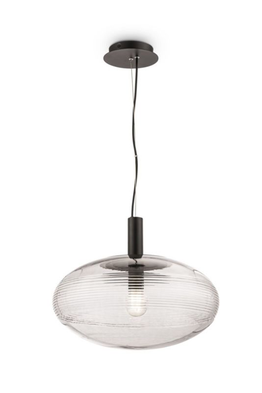 Lampa wisząca Maytoni Perlas czarno-transparentna wym: 136,5 x 43 x 43 cm 1xE27 x 1 szt.