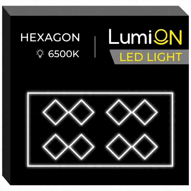Lampa led hexagon LumiON panel warsztatowy oświetlenie garaż 484,5x243,5 1szt.