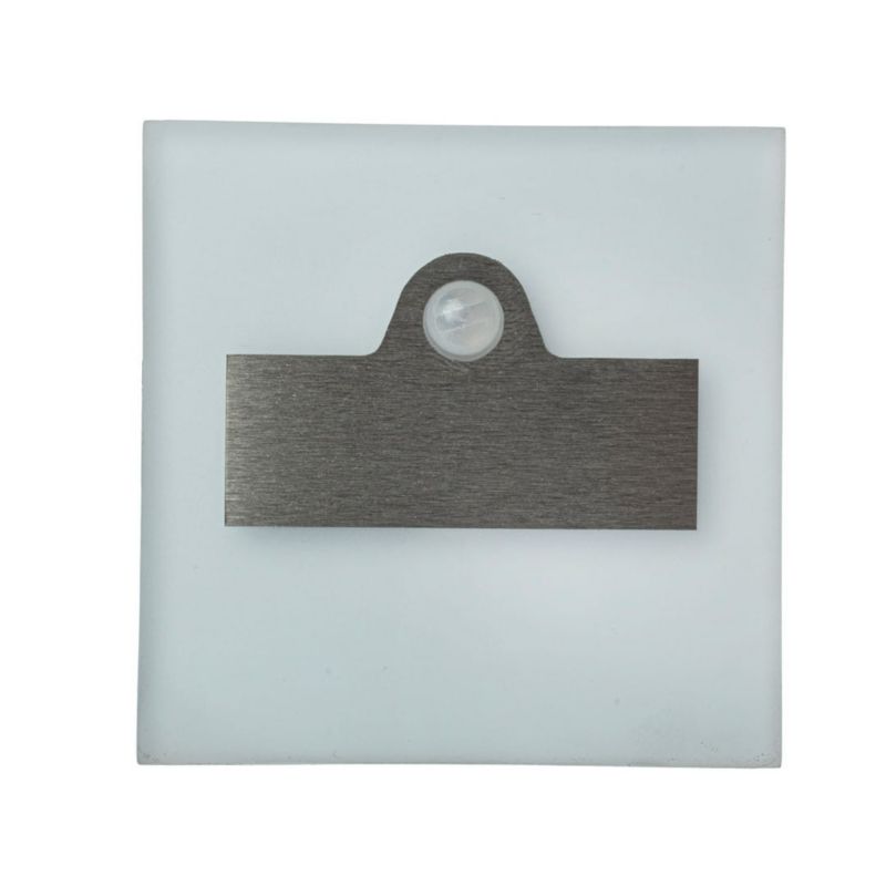 Oprawa schodowa Eko-Light Lumi srebrno-biała LED 0.06W 6500K 15lm czujnik ruchu IP20 wym: 7,5 x 2,3 cm kwadratowa - 1 szt.