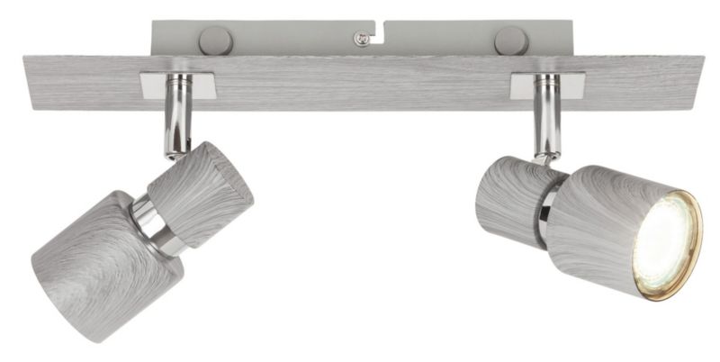 Lampa sufitowa Rabalux Merkur szary dąb-chromowana 2 x GU10 x 10W wym: 7,5 x 32 x 11 cm - 1 szt.