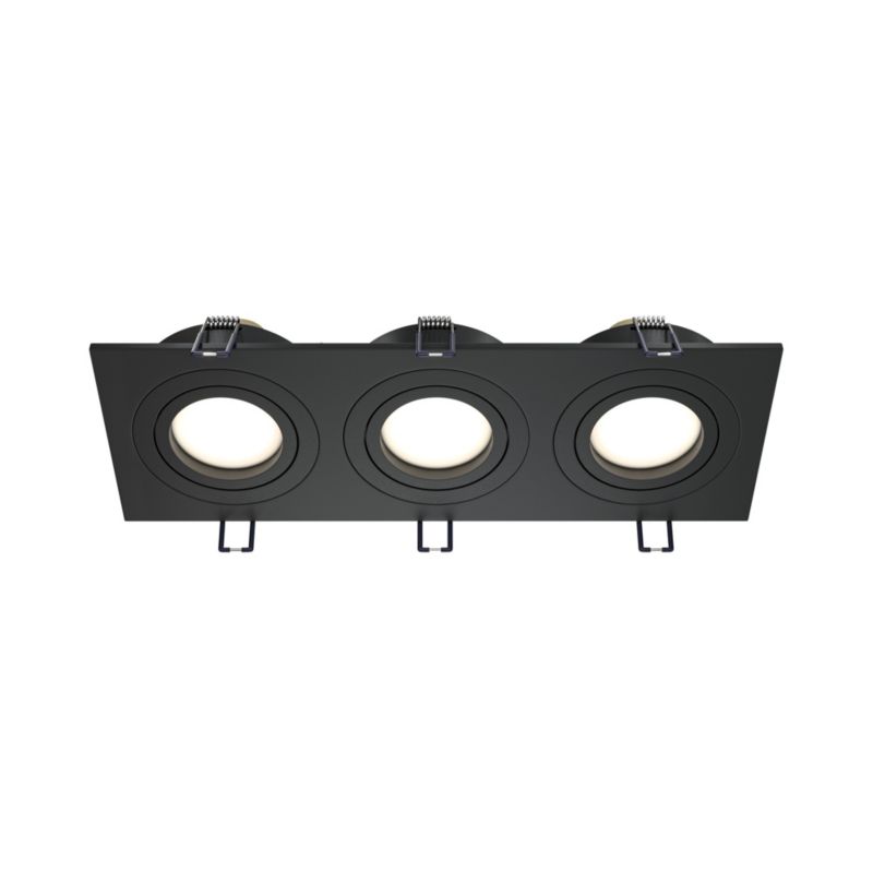 Oprawa sufitowa wpuszczana Maytoni Atom czarna 3 x GU10 x 50W IP20 wym: 2,5 x 9,2 x 25,6 cm prostokątna - 1 szt.