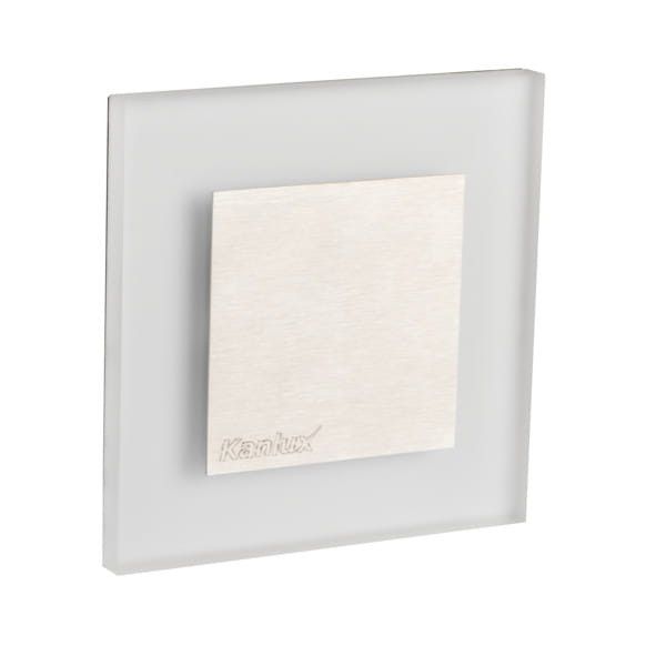 Oprawa oświetleniowa schodowa Kanlux Apus biało-srebrna LED 1.3W 3000K 13lm IP20 wym: 7,5 x 2,3 cm kwadratowa - 1 szt.