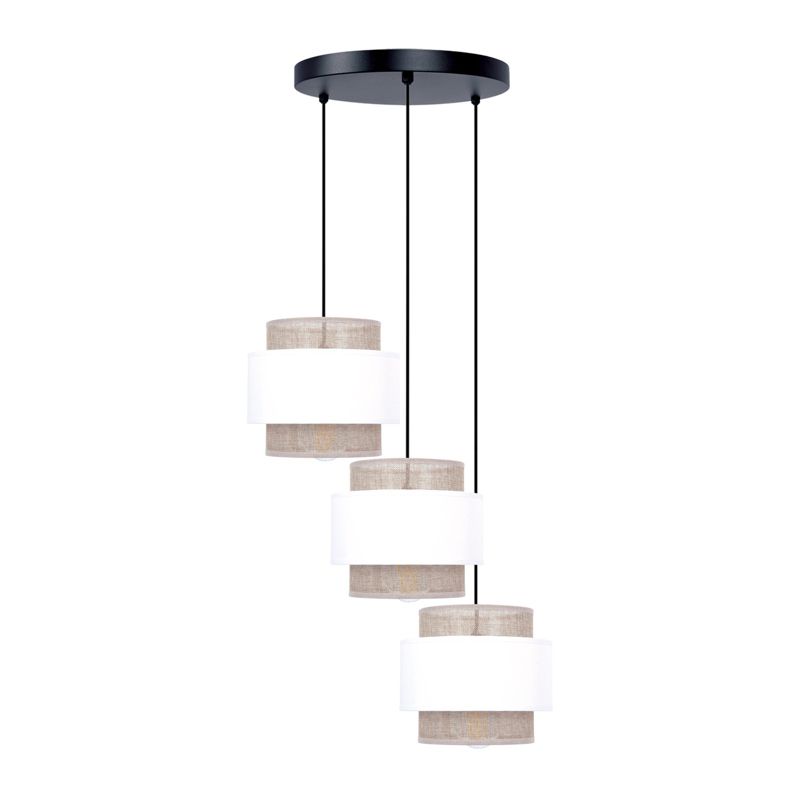 Lampa wisząca Kaja Sara biało-beżowa wym: 100 x 45 x 45 cm 3xE27 x 40W 1 szt.