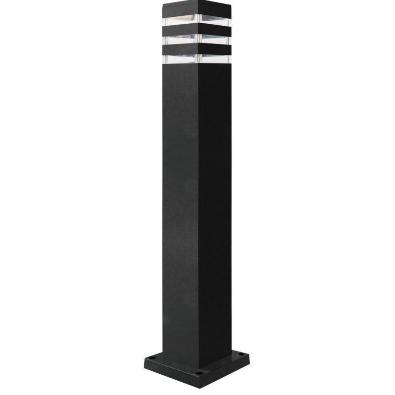 Lampa ogrodowa stojąca Polux Teksas grafit transparent 1 x E27 x 12W IP44 wym: 74 x 9 x 9 cm - 1 szt.