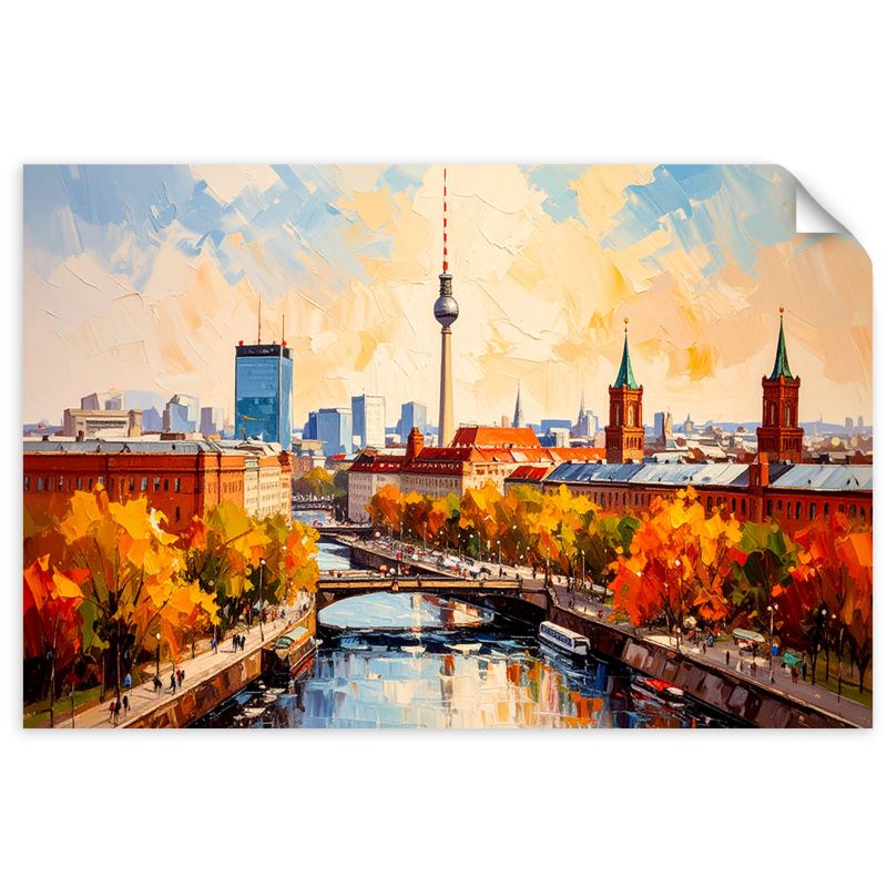 Naklejka samoprzylepna Feeby Panorama Berlina Miasto 130x90cm 1szt