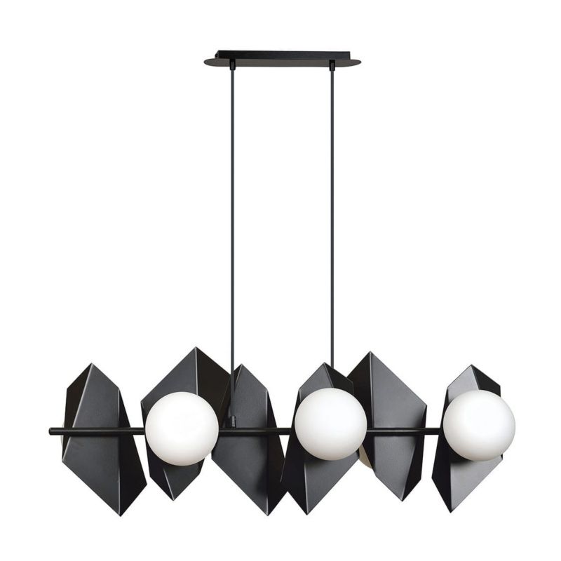 Żyrandol Emibig Drifton 5685 czarno-biały 100 cm szerokości 6xE14 x 10W 1 szt.