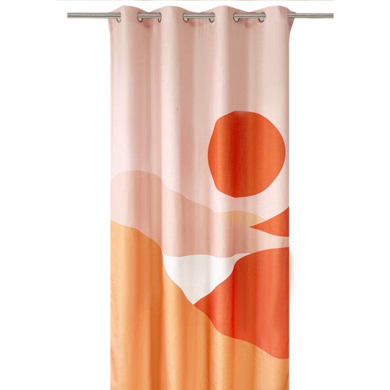 Zasłona z kółkami GoodHome Maidu 140 x 260 cm terrakota
