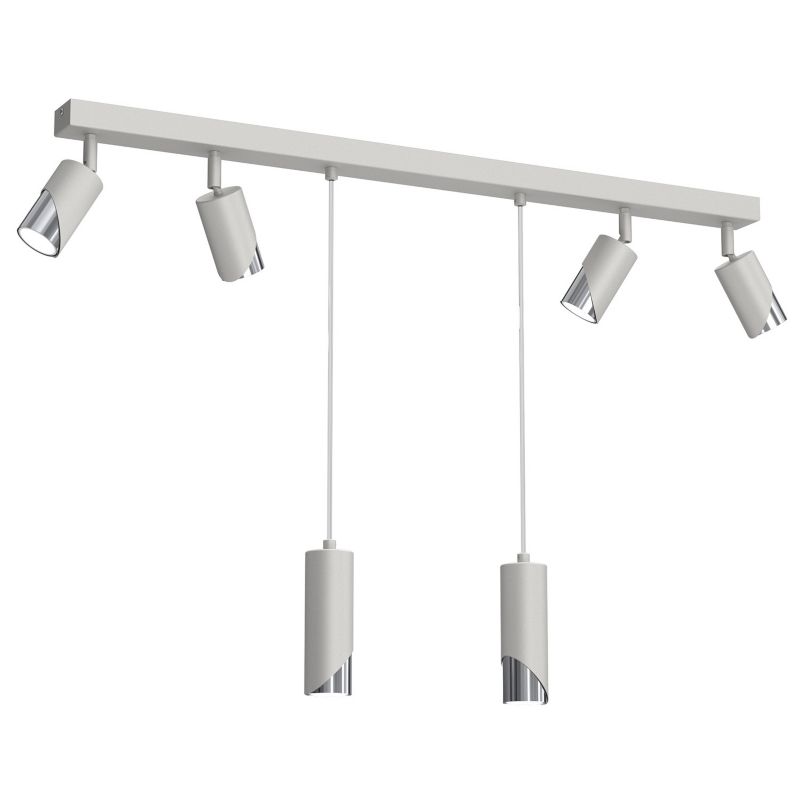 Lampa sufitowa Luminex Shift jasnoszaro-chromowana Listwa z lampami 6 x GU10 x 15W wym: 100 x 90 x 5,5 cm - 1 szt.
