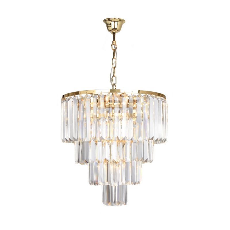 Żyrandol Zuma Line Amedeo złoty szkło kryształowe 5 x E14 x 40W IP20 wym: 100 x 39 x 39 cm - 1 szt.