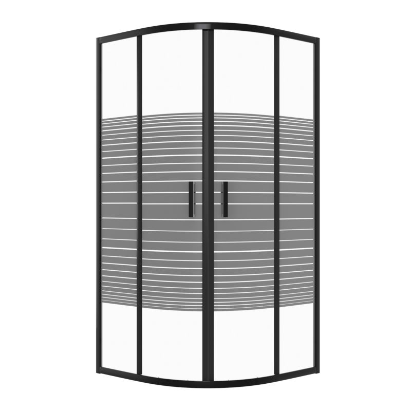 Kabina prysznicowa SEVANTE PETRA 80x80 półokrągła przesuwna czarna 1 szt.