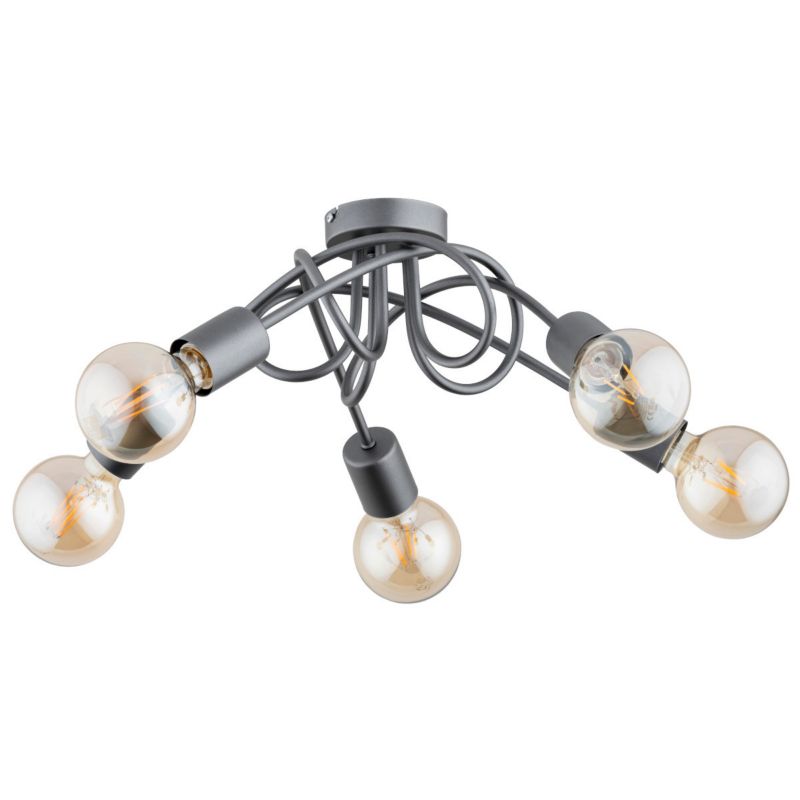 Lampa sufitowa wisząca Alfa Inter 1960 szara szerokość 51 cm 5xE27 x 15W 1 szt.