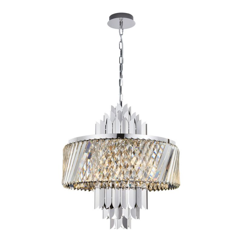 Żyrandol Milagro Margot chromowany szkło kryształowe 9 x E14 x 40W IP20 wym: 120 x 55 x 55 cm - 1 szt.