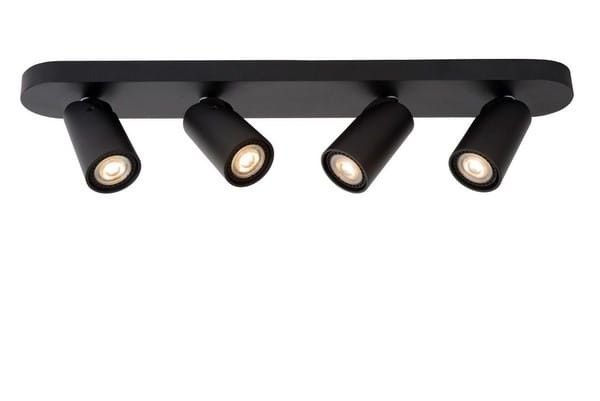 Spot sufitowy Lucide Xyrus czarny 4 x GU10 x 5W IP20 wym: 60 x 9 cm - 1 szt.