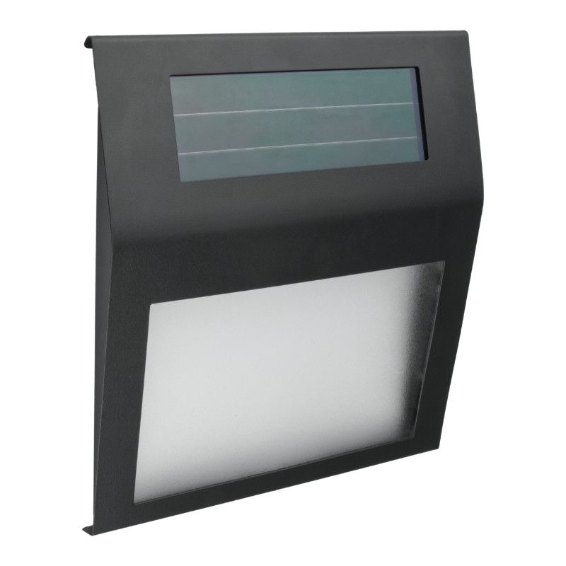 Kinkiet solarny DPM czarny LED IP44 wym: 20 x 18 x 2,9 cm metal - 1 szt.