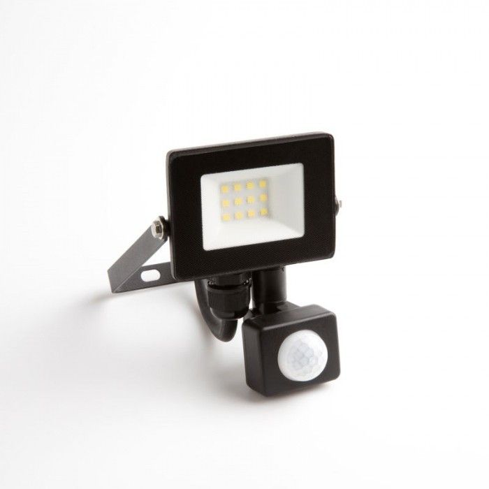 Naświetlacz LED z czujnikiem ruchu Ecolight czarny LED 10W 4000K 900lm IP65 wym: 9,4 x 14,6 x 5 cm - 1 szt.