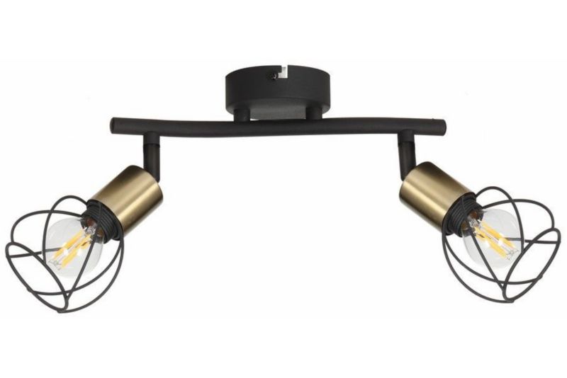Lampa sufitowa wisząca Reality Mahavi czarno-złota wym: 15,5 x 25 x 9 cm 2xE14 x 1 szt.