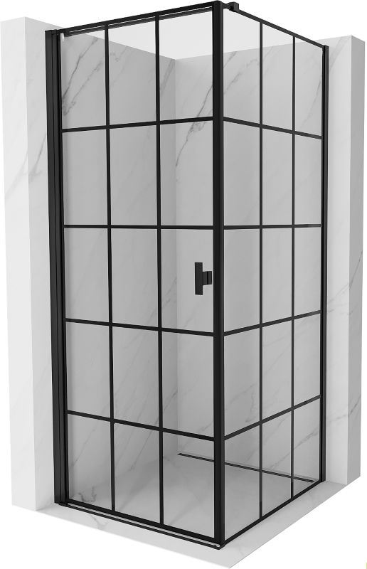 Kabina prysznicowa uchylna Mexen Mist-B czarna kratka 80x80 cm - 8A2T-080-080-70-77-L 1 szt.