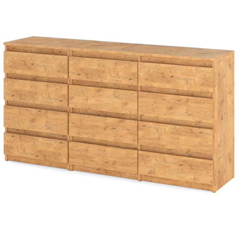 Komoda Hurtownia-Mebli Szuflady 12 Zestaw komód Hugo 84 180cm Dąb Lancelot Dąb Lancelot 180x33.5x92.5 cm 1szt.