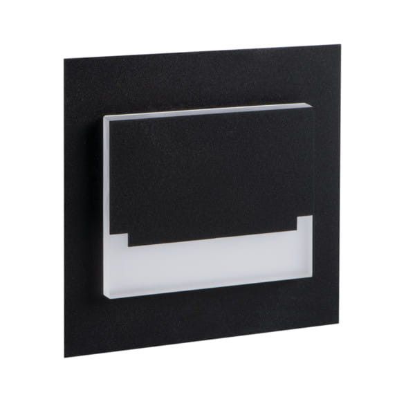 Oprawa oświetleniowa schodowa Kanlux Sabik czarna LED 0.8W 4000K 14lm IP20 wym: 7,5 x 2,3 cm kwadratowa - 1 szt.