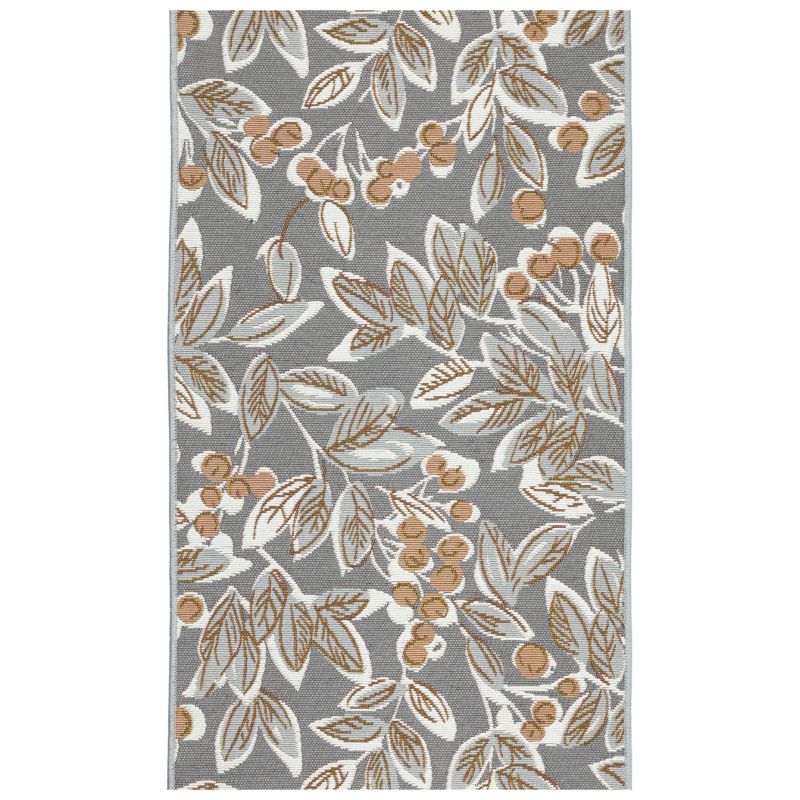 Dywan SELENA 60x140 cm pasko tkany e-floor wewnętrzny zewnętrzny liście szary 1 szt