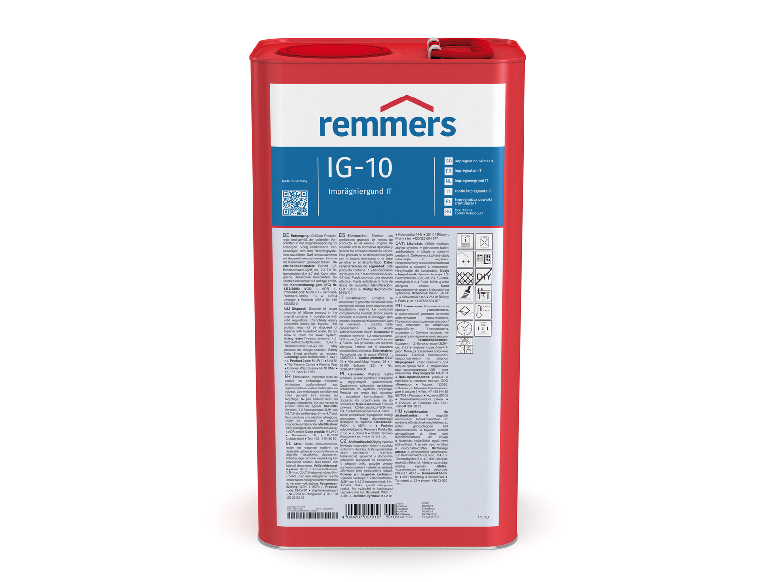 REMMERS IG-10 10L PŁYNNY ŚRODEK ROZPUSZCZALNIKOWY DO ZABEZPIECZENIA DREWNA