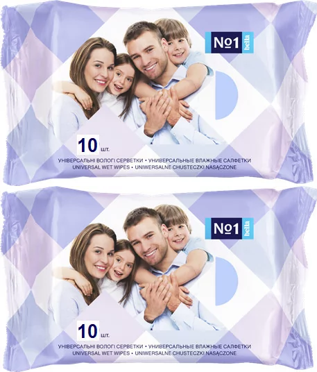 2x Chusteczki nawilżane Bella, z alantoiną, 10 sztuk