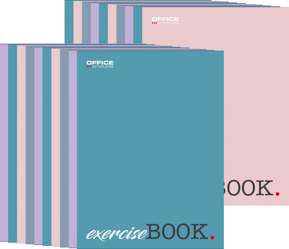 20x Zeszyt w linie Office Products, A5, 80 kartek, mix kolorów