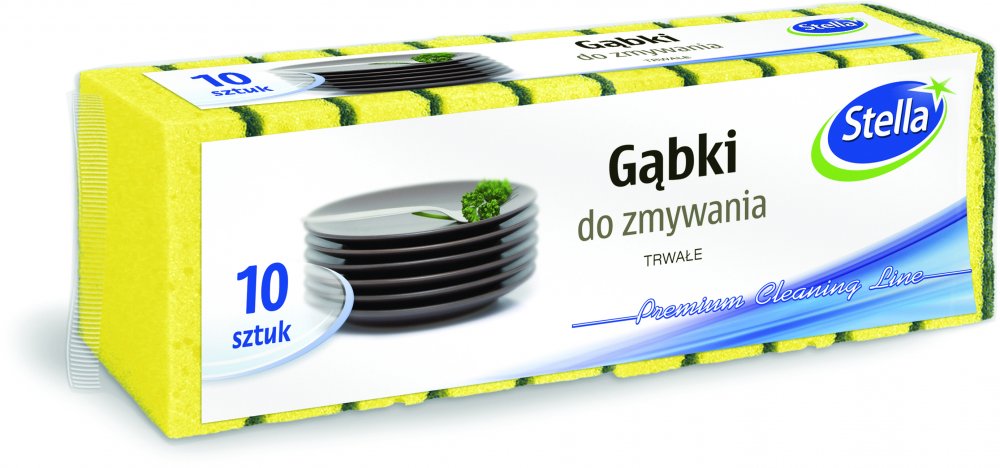 Gąbka kuchenna Stella, 8.3x5.5x2.7cm, 10 sztuk, miks kolorów