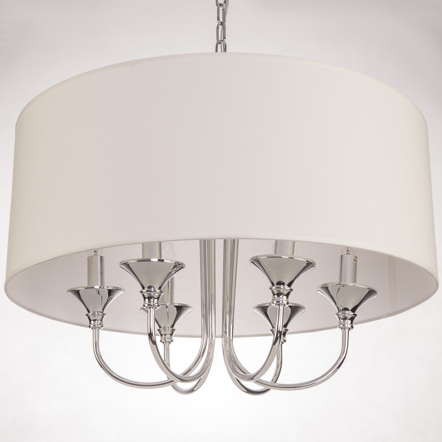 CosmoLight Abu Dhabi lampa wisząca 6x40 W biała-chrom P06512CH-WH - Wysyłka w 24h