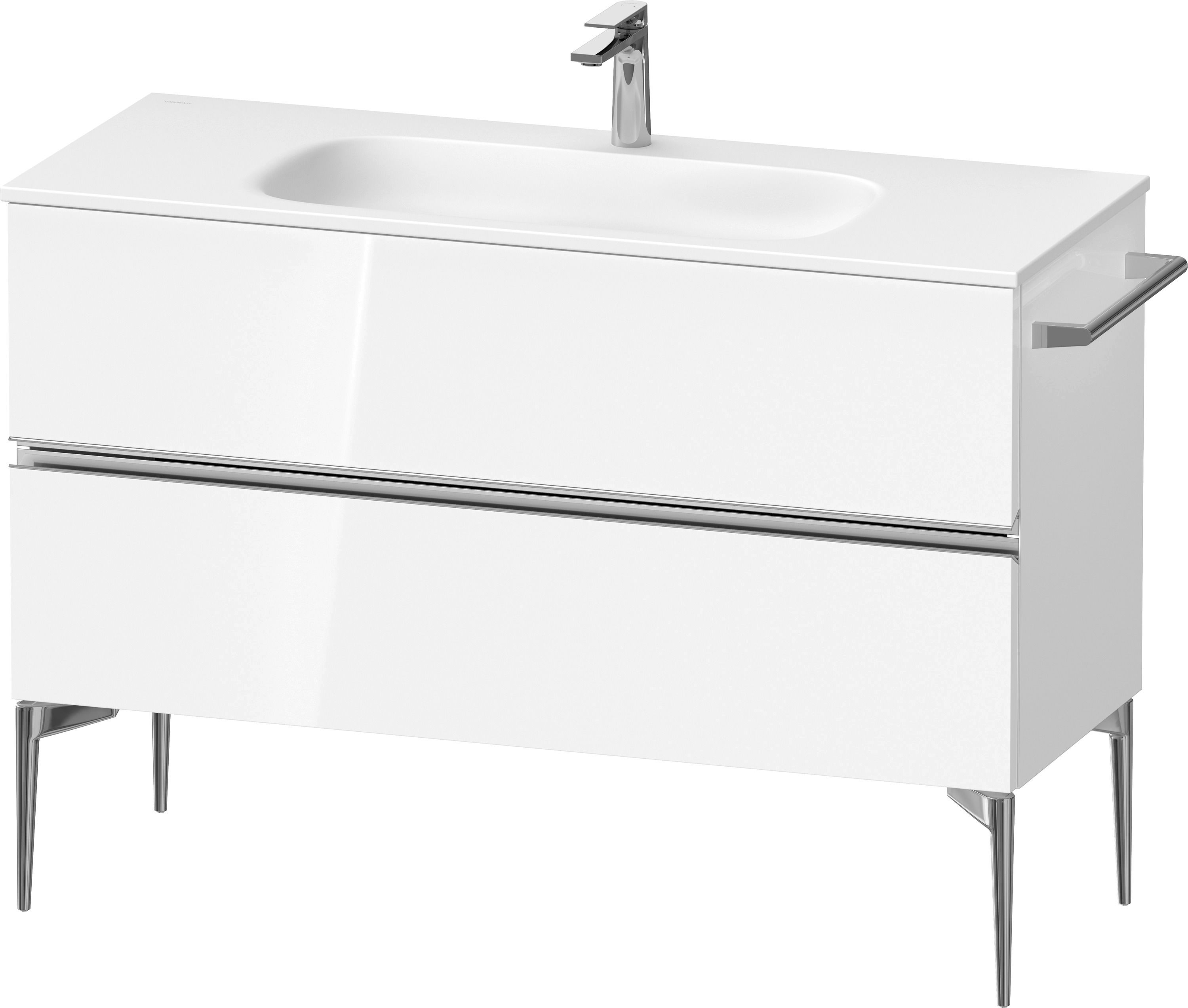 Duravit Sivida szafka 121x47,7x59,2 cm podumywalkowa wisząca biała-chrom SV4653010220000