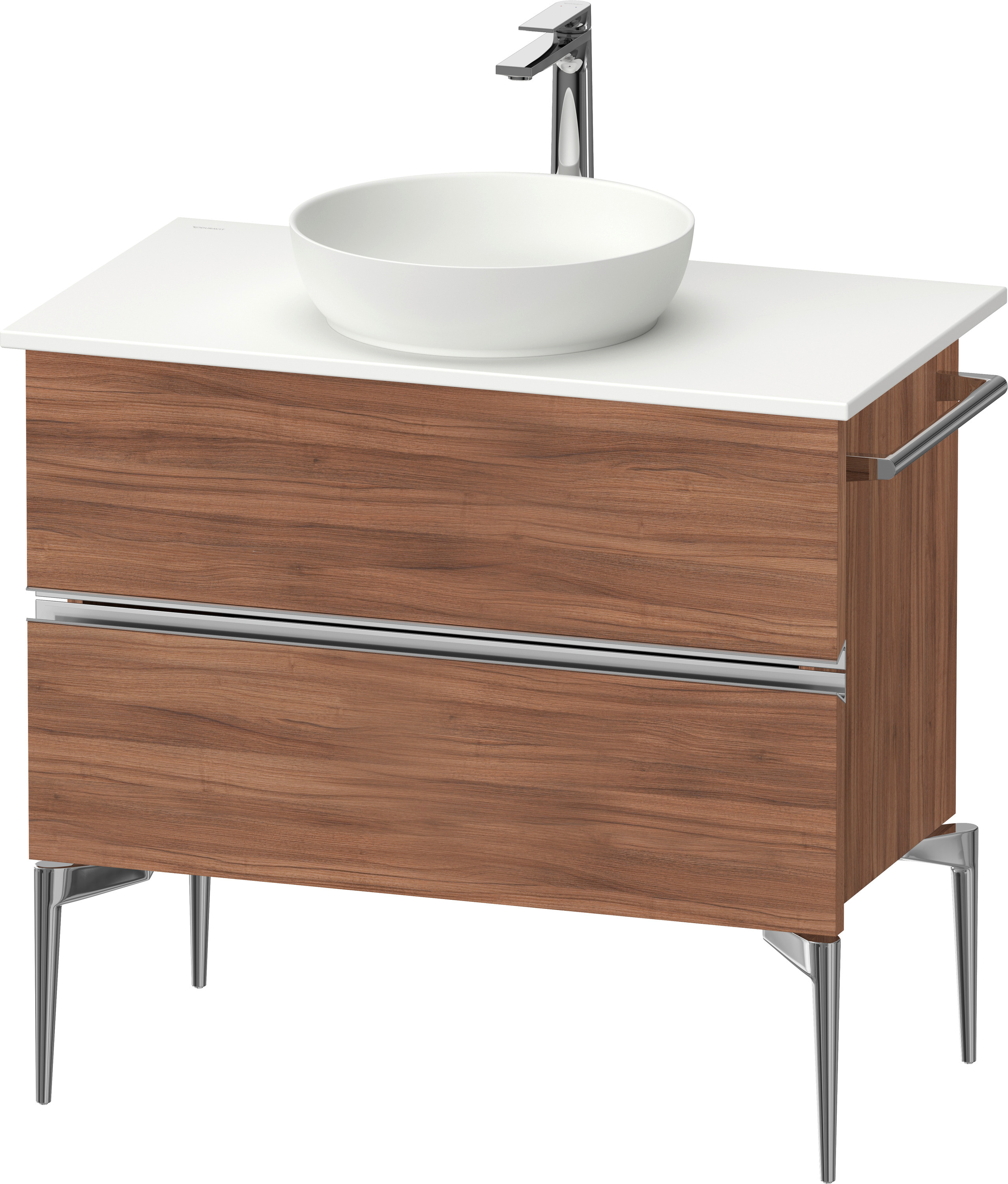 Duravit Sivida szafka 84,5x47,5x54,8 cm podumywalkowa wisząca orzech-chrom SV4658010790000