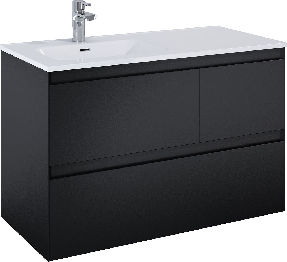 Elita Split szafka 100x45,8x63,5 cm podumywalkowa wisząca lewa black matt RE011006157160