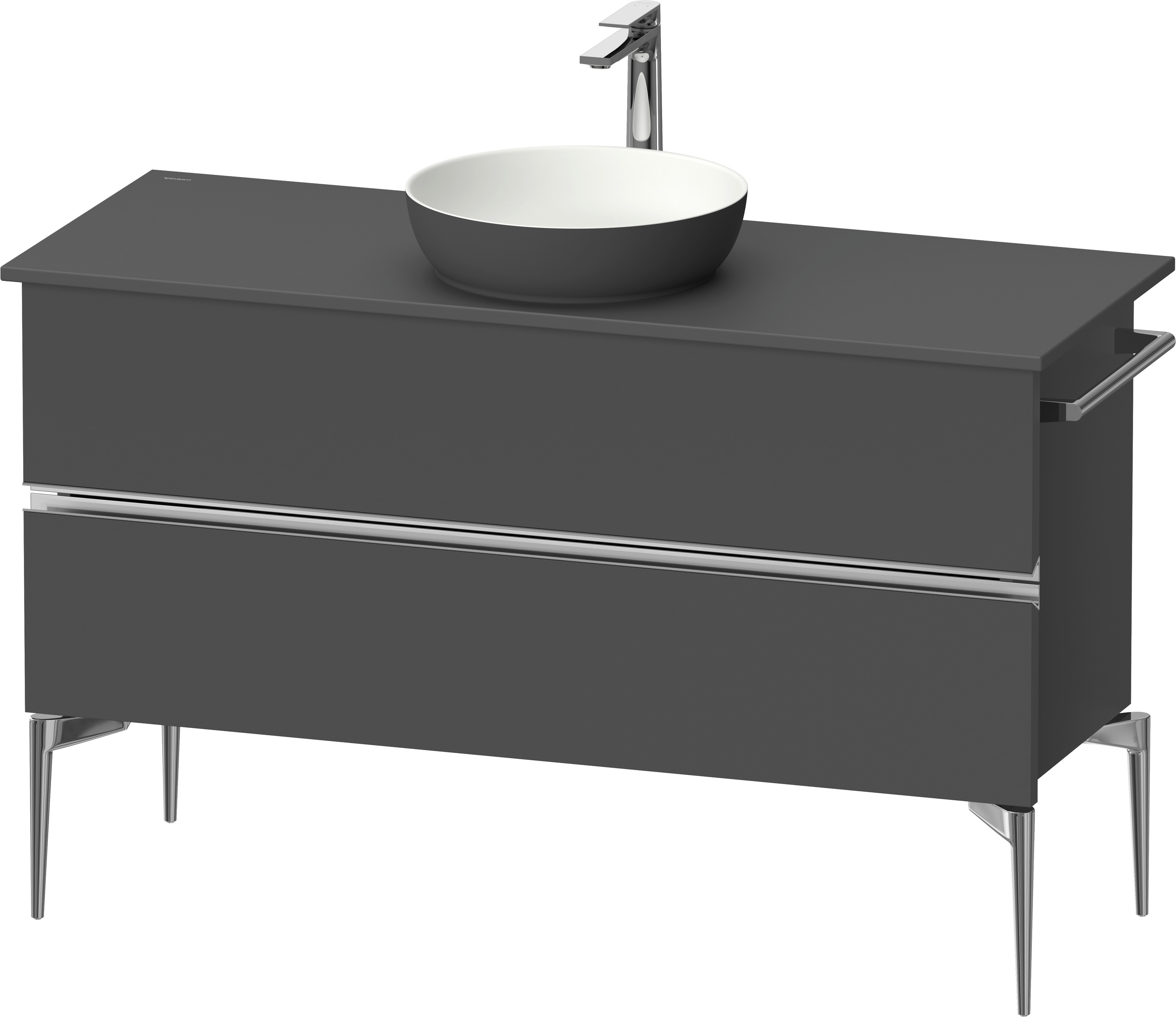 Duravit Sivida szafka 124,5x47,5x54,8 cm podumywalkowa wisząca grafitowa-chrom SV4660010490000