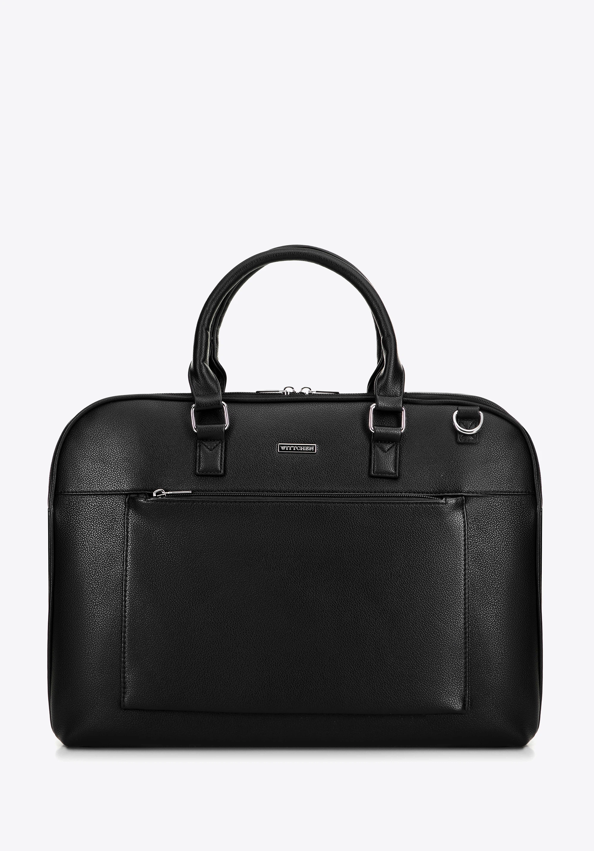 Męska torba na laptopa 15,6’’ z ekoskóry czarna