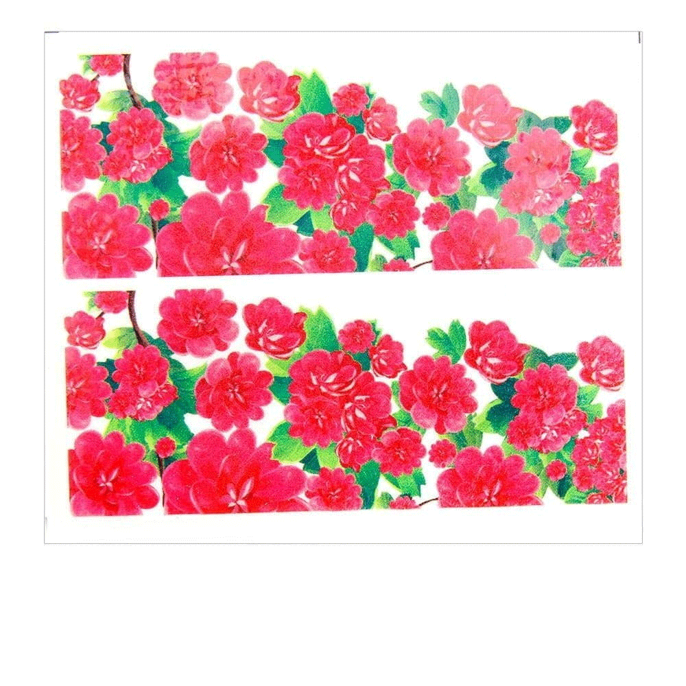 Naklejki wodne do paznokci arkusz 6,5 x 5,5 cm na 10 palców Nr 1616