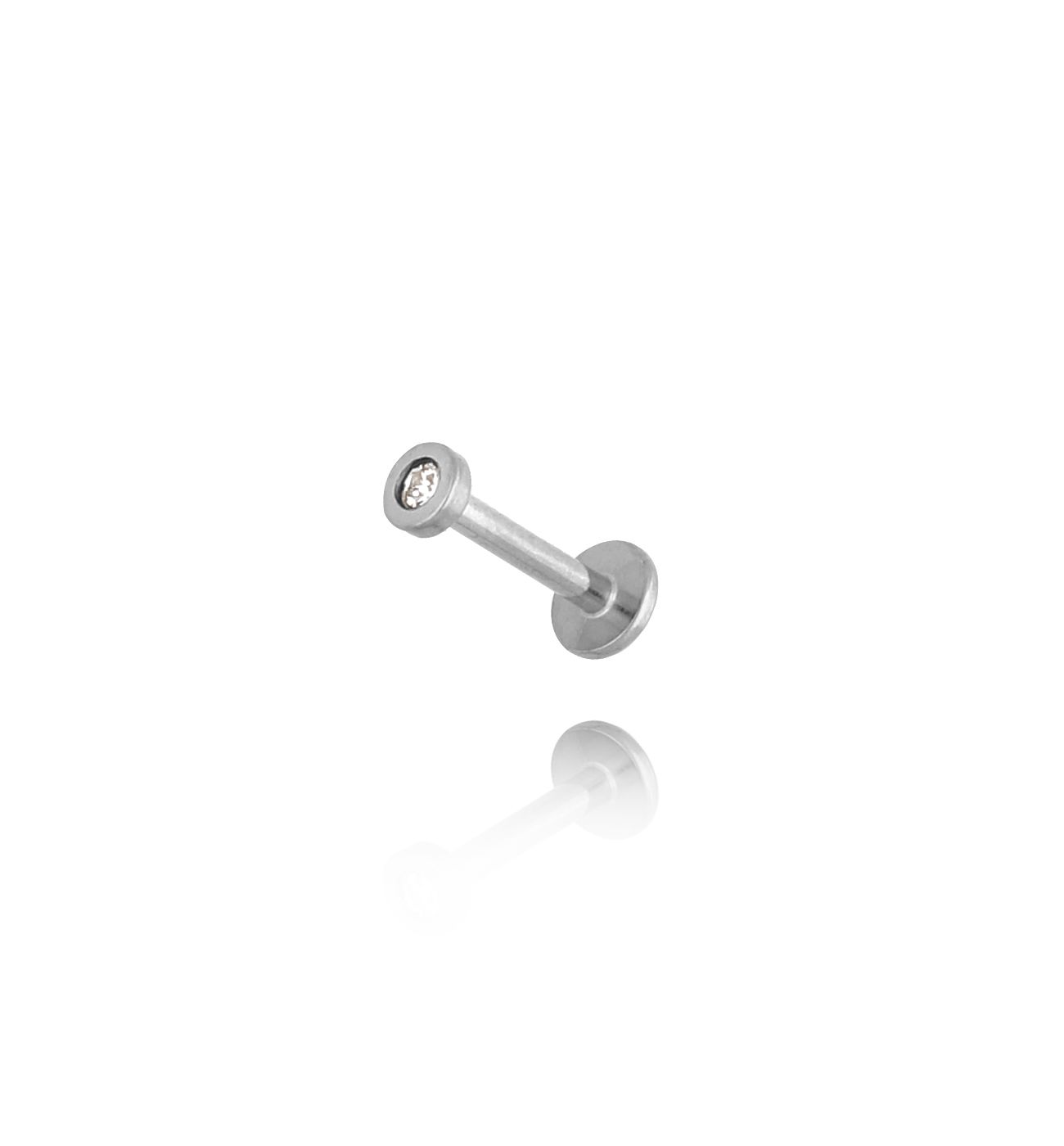 Kolczyk srebrny z cyrkonią Piercing - By Dziubeka