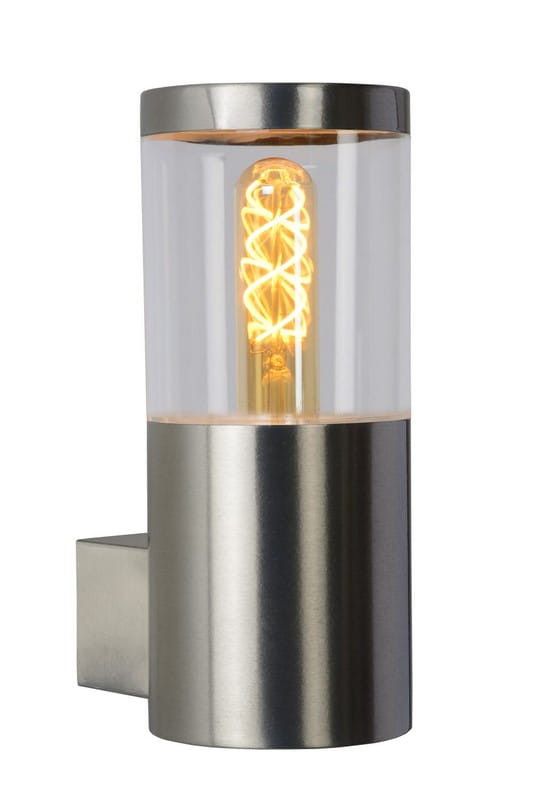 Kinkiet ścienny zewnętrzny Lucide Fedor srebrno-przezroczysty 1 x E27 x 40W IP44 wym: 23 x 10,2 x 14,5 cm - 1 szt.